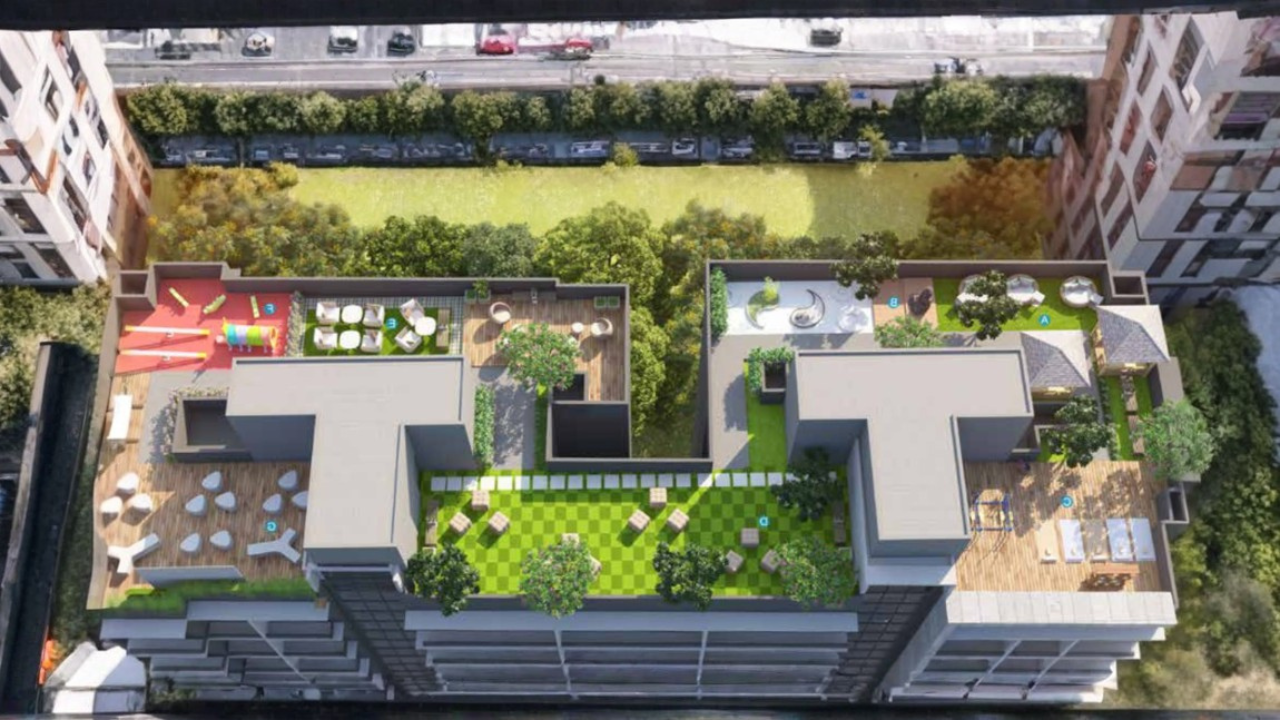 Rooftop garden · landscaped greens
