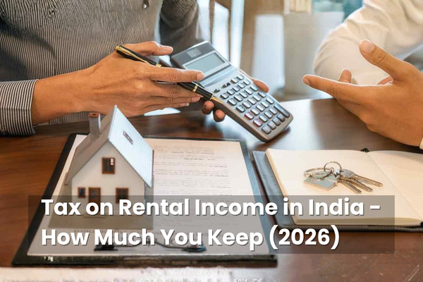 Tax on rental income in India explained with rental earnings, tax calculation chart, deductions, and net income estimate for 2026