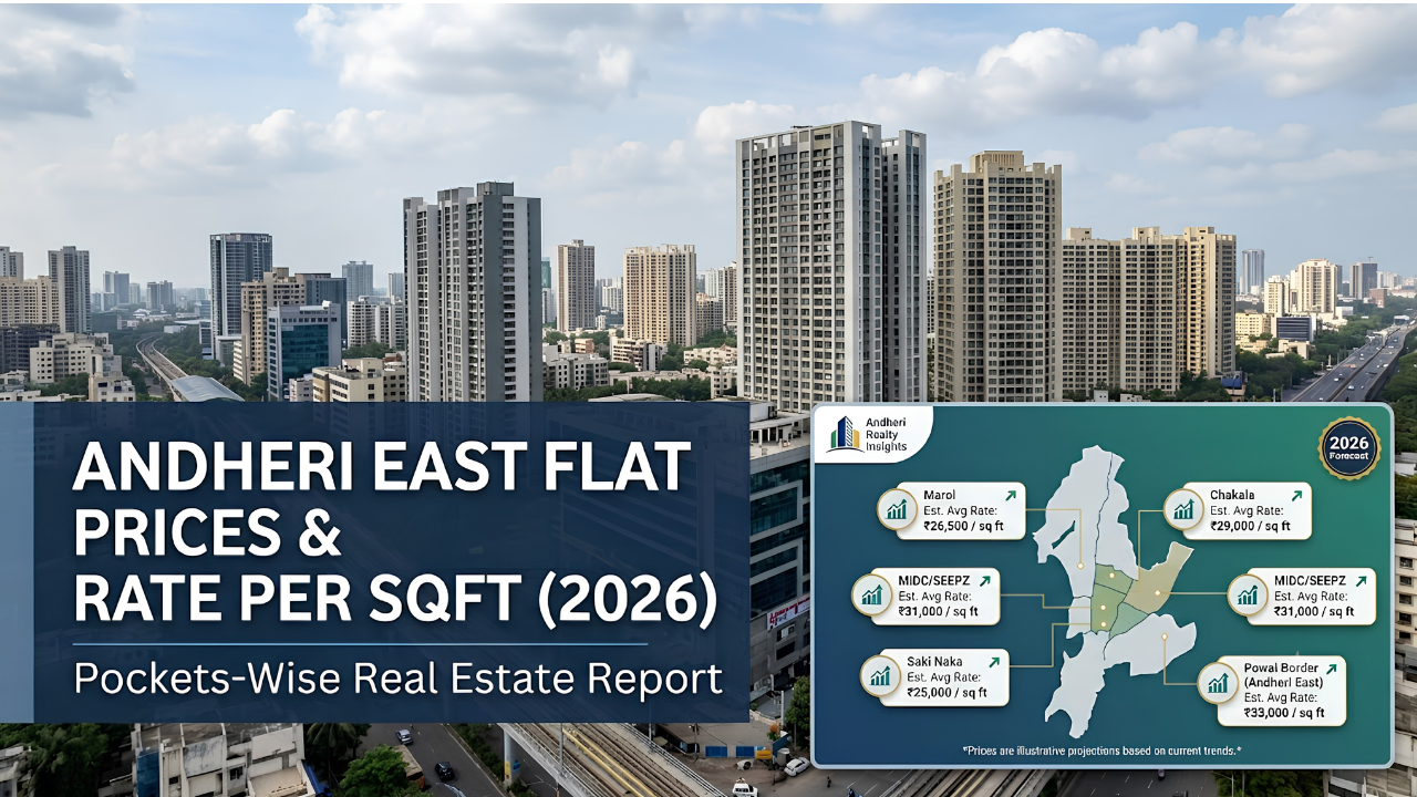 Residential property prices and rate per square foot in Andheri East