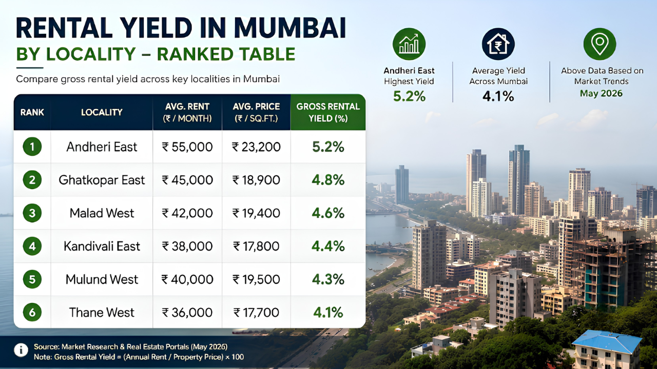 Rental Yield in Mumbai by Locality – Ranked Table