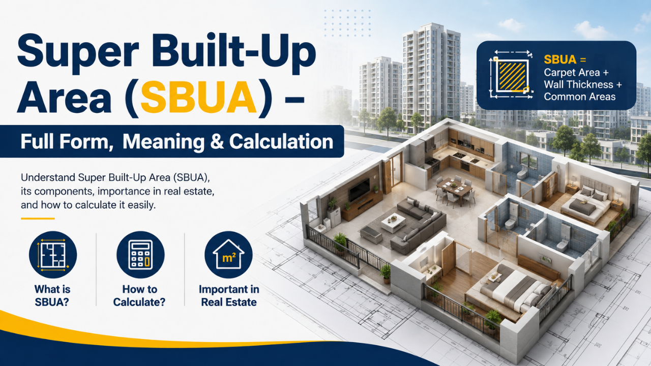 Super built-up area explained with apartment area calculation