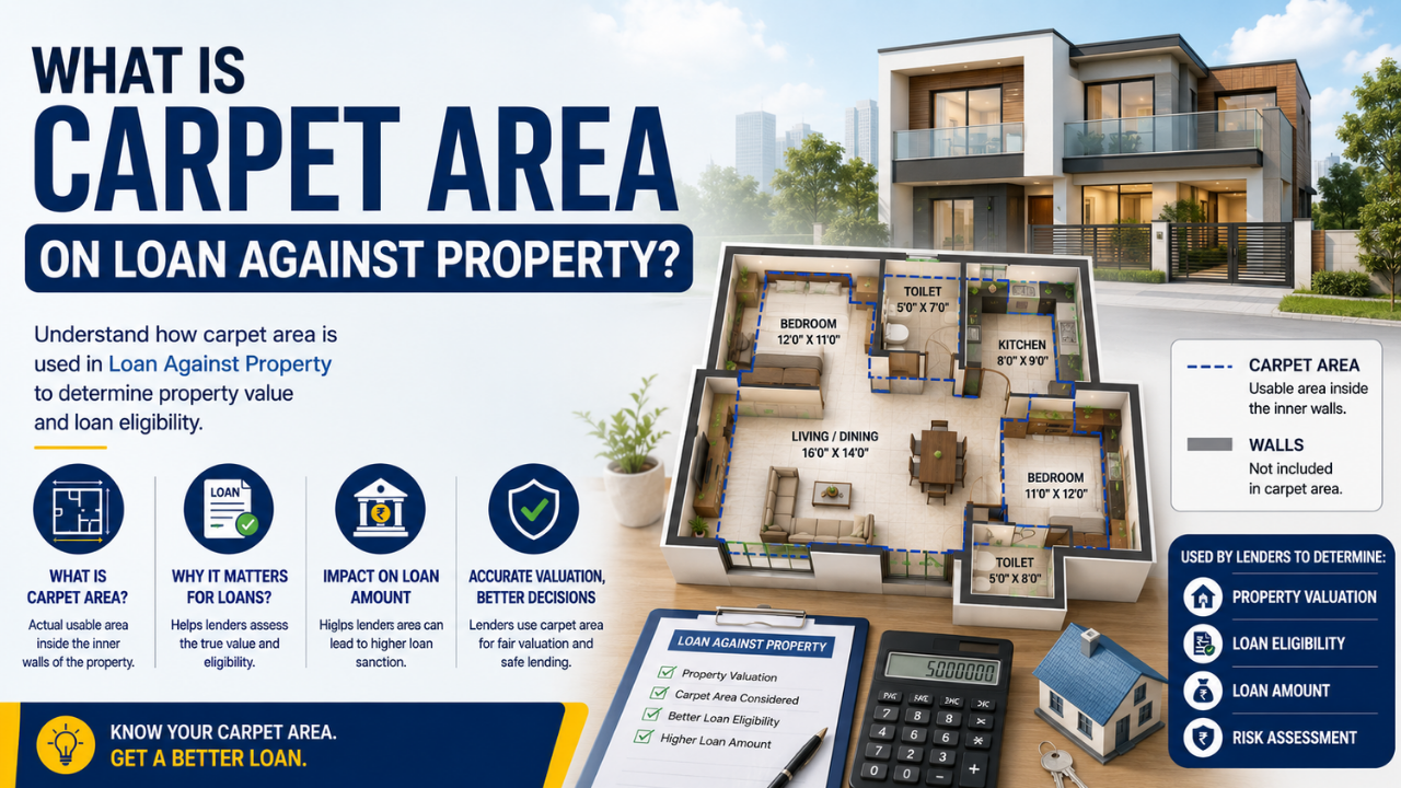 Carpet area calculation for loan against property